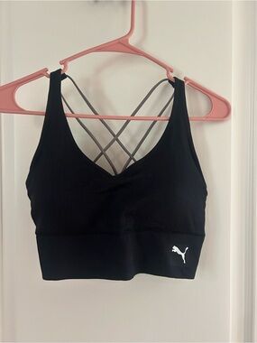 PUMA Black Ribbed Crisscross Sports Bralette